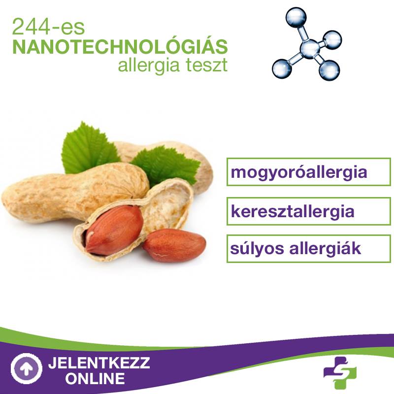 mogyoró allergia vizsgálata - 244-es nanotechnológiás allergiateszt